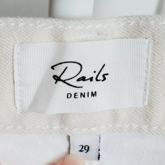 🆕️ Rails Getty Crop Wide Leg Jeans in Ecru Patchwork - Picture 6 of 16